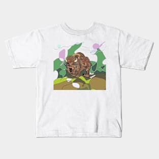 Bison. swirling abstract buffalo Kids T-Shirt